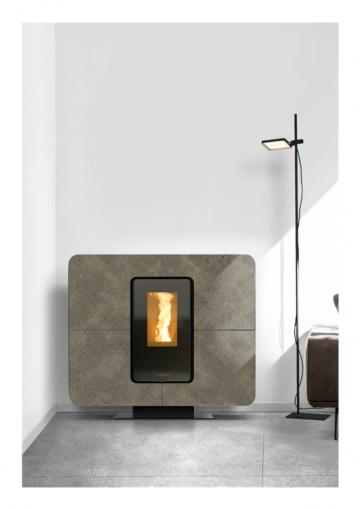 Thermorossi Pelletkachel Slimquadro 11 Style Thermocomfort Grès